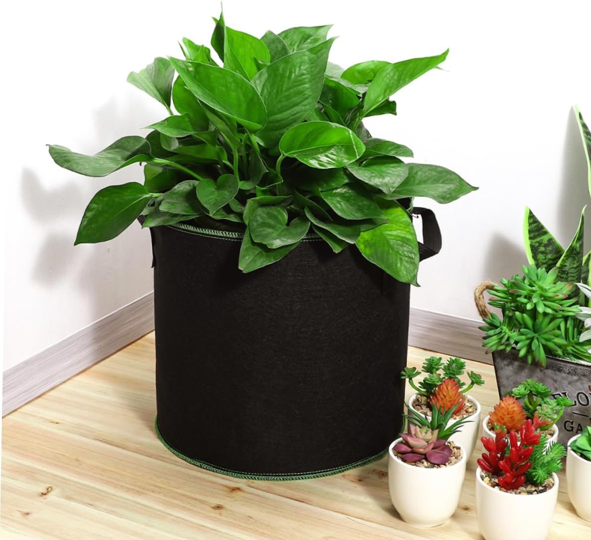 textilný kvetináč